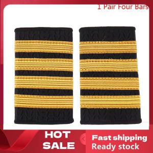 🚚【Local Express Delivery】🚚 1Pair Epaulettes Professional Pilot Uniform Epaulets Stripe Shoulder Badges