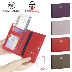 Royal Bagger Dompet Paspor dari Kulit Asli dengan RFID untuk Wanita Dompet Perjalanan dengan Slot Kartu Penyimpanan Kartu SIM dan Alat 4090