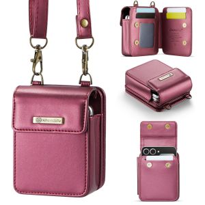 for Samsung Galaxy Z Flip 8/7/6/5 Phone Case Wallet Crossbody RFID Blocking Card Holder Magnetic Snap PU Leather Mini Bag Wallet Phone Case