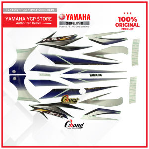 YAMAHA RXZ CATALYZER GRAPHIC SET/ STICKER/STRIPE BIRU PUTIH DPBMC BLUE WHITE 5PV-FG000-01-P1(DPBMC/BWC1) 100% ORIGINAL HLY