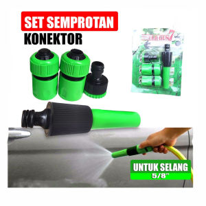 DADIDU Garden Tools Semprotan Air Set 4 Pcs Water Spray Nozzle Plastik Lurus Taman Cuci Motor Konektor Quick Release