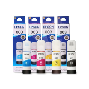 (พร้อมกล่อง)EPSON 003 หมึกแท้ 100%/ราคาถูก (L1110/L1210/L1216/L1250/L1256/L3110/L3150/L3210/L3256/L5290)4 สี