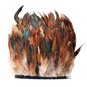 Lông gà trống tự nhiên viền rìa 1 yard may Lông Đồ trang trí thủ công cho quần áo tự làm phụ kiện Craft Feather
