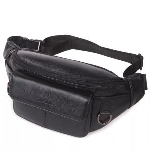 Waistbag Tas Selempang Pria Kulit Sintetis Halus Tas Slempang laki laki pinggang Import Waterproof