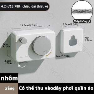 Dây phơi bằng thép không gỉ không cần đục lỗ dễ lắp đặt tiết kiệm không gian dây phơi quần áo vô hình treo tường có thể thu vào để sấy trên ban công khả năng chịu tải mạnh không gấp hoặc rơi