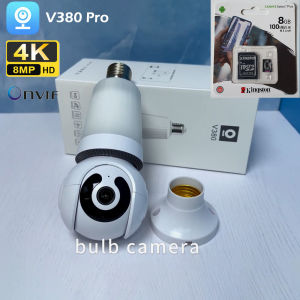 8MP CCTV Wifi IP E27 Lamp Bulb lampu Camera Night Vision Two Way Audio APP V380 PRO support onvif