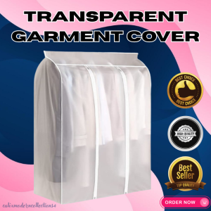 TOP SELLER TRANSPARENT GARMENT COVER FOR CLOSET STORAGE AND PROTECTION | PEVA Dust Proof Garments Rack Cover | Large Capacity Clear Hanging Garments Protector Bag For Wardrobe Coats & Suits | Moth Proof & Waterproof Cover For Hanging Closet W/ Zippper