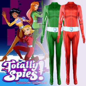 Halloween Totally Spies European and American spy agents 100% cos girl secret service group one-piece tights gift