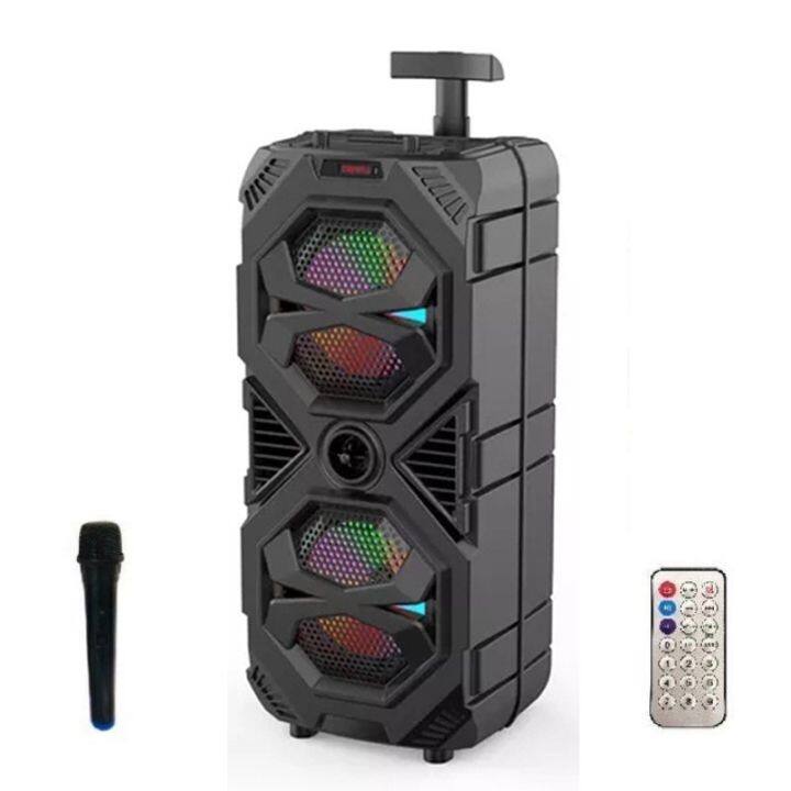 8 Trolley Speaker with USB/TF input, FM Radio, Bluetooth, LED display