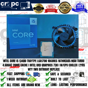 INTEL CORE I5 13400 TRAYTPE LGA1700 10CORES 16THREADS MAX TURBO 4.60GHZ 20MB CACHE I INTEL UHD GRAPHICS 730 I W/CPU COOLER
