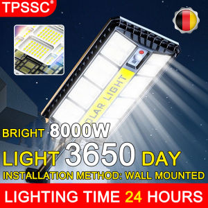 Solar street light outdoor waterproof 8000W outdoor lighting 2000Mled lights and solar panels human sensitive control induction remote control