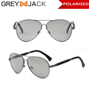 Grey Jack Kacamata Hitam Sunglasses Polarized Anti UV400 Bahan Metal Style Aviator Lipat Minimalis Simple 8516