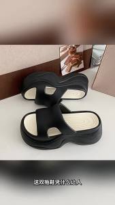 [Free Shipping] EVA ultra-soft non-slip summer thick-soled new style womens height-increasing slippers for outdoor wear high-heeled slip-ons