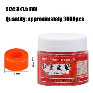 SEKINEW 5000pcs Elastic Fishing Rubber Bait Bands Latex Raw Material Rubber Blood Worm Baits Elastic Band Insect Clip Red Fishing Bloodworm Bait
