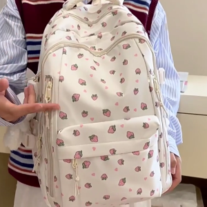 Student School Backpack Travel Backpack Large Capacity Casual Daypacks Flower Print Backpack Aesthetic Backpack