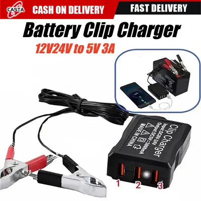 Clip charger DC12V24 to 5V USB Power Converter 3-Port USB Car Charger