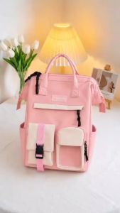 FRIDA BAGS#0014 Functional Womens Backpack 16INCH front flap buckle pouch and a clear window pocket.