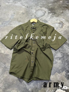 kemeja polos pria lengan pendek premium distro baju kerja casual motif polos