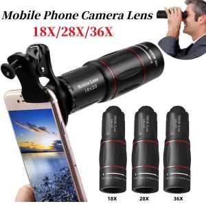 MINIYX 1Set Thu phóng Ống kính máy ảnh điện thoại di động Kẹp vào 18/28/36 lần Phụ tùng ảnh Bền bỉ Ống kính tele cho các môn thể thao cắm trại