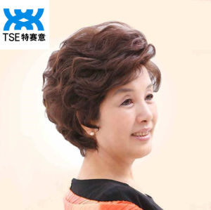 6มีผู้ชายกลางคนที่ชื่นชอบวิกผมจริง 25 วัยกลางคน สตรีผมหยิกสั้นแม่วิกผม RW09HM