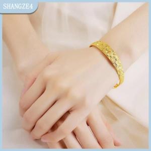 【SHANGZE4】 925 Sterling Bạc Bangle Vòng Đeo Tay Cho Phụ Nữ Mới Đồ Trang Sức Mỹ Tốt Sao Retro Vòng Đeo Tay Đẹp Soliding Bangles Quà Tặng