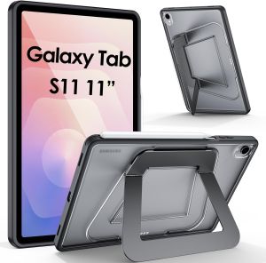 Multi-Angle Ultra Stable Dual Metal StandSlim Black Translucent Hard Back Shockproof Protective Case for Samsung Galaxy Tab A11+ Plus 11 2025/A9+ Plus 11 2023Tab S11 CaseTab S10 Lite /S10 FE/S9 FE/S9 Case