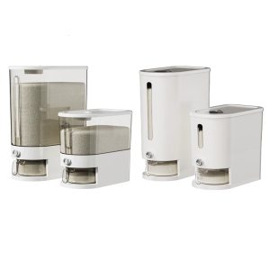 Press Type Rice Dispenser With Clear Window Sealed Storage Bin For Dry Grains Flour Moisture Resistant Kitchen Bin