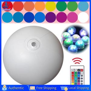 [Vodool Home Mall] Garden Luminous LED Ball Remote Control Swimming Pool Luminous Inflatable Balloon LED Glowing Inflatable Beach Balloon Party Holiday Home Decoration