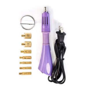 TEWUB 9pcs DIY Hot-fix Rhinestone Applicator Ergonomic US/EU Plug in Heated Rhinestone Pen Replaceable High Quality Inlay Rhinestones Tool Clothing