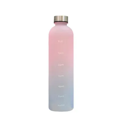 LINKENER Plastic Water Bottle 1000ml Leakproof Travel Kettle Fashion High Temperature Resistent Time Scale Drinking Cup
