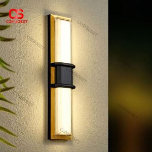 Đèn Tường Dáng Dọc Khung Đen Viền Vàng Sang Trọng