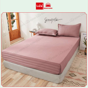 Set Ga Gối Cotton 3F Sọc 3cm Bóng Đẹp Drap Giường Chuẩn Khách Sạn Không Bai Xù ( Ga Giường + 2 Vỏ Gối )
