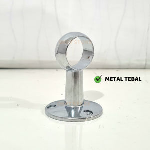 Bracket Tembus Pipa Bulat 1 Inch | Sambungan Pipa Stainless Model Gayung Tembus Tengah