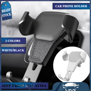 Car Phone Holder Car Aircond Holder Leather Bracket Phone Navigation Car Mobile Phone Hold Car Clip Mount Stand Pemegang Telefon Kereta