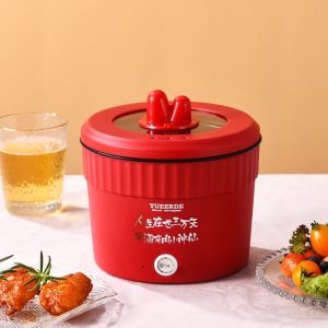 SWEOLQ Creative 1.2L Non-stick Pan Household Cooking Appliances Electric Cooking Machine Electric Hot Pot Cooking Pot Electric Rice Cooker Electric Cooker