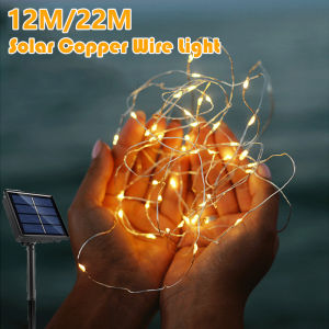 Solar Copper Wire Lights christmas copper wire string light fairy 200 100 Led for room party garden decor wall bulb outdoor waterproof strip