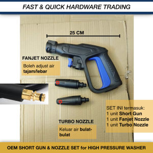 [FNQ] Short Pendek Gun 28CM Spray Nozzle KARCHER K4 K5 K3 DELUXE PREMIUM HR BASIC HIGH PRESSURE WASHER CLEANER WATERJET Car Wash TURBO ADJUSTABLE KARCHER K 3 K 4 K 5 K5 K4 POWER CONTROL MINI TRIGGER FOAM BOTTLE SOAP  READY STOCK
