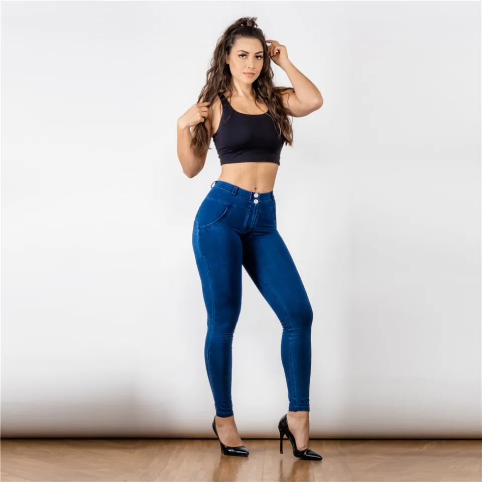 Melody Four Ways Stretchable Dark Blue Push Up Jeans Plus Size