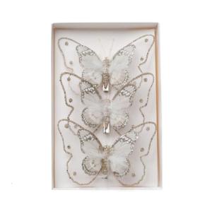 Elegant Glittering Butterfly Ornament Unique Butterfly Christmas Hanging Ornament with Clip for Seasonal Tree Decors