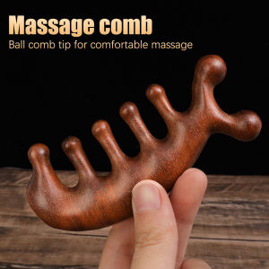 [Charming phụ nữ] năm răng lược massage Lược chải đầu nam giới và phụ nữ cạo da đầu tóc chăm sóc tóc răng to bàn chải lược gỗ đàn hương