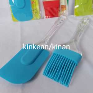 Spatula & Kuas Karet Silikon Silicon 1 Set isi 2
