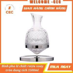 Bình pha lê chiết ruou vang quay tròn 1500mL - Bình thủy tinh cao cấp kèm đế xoay có hộp đựng bằng da BRV01 [CEC Store] Bình Chiết Rượu Vang Quà Tặng Độc Đáo - Lazada