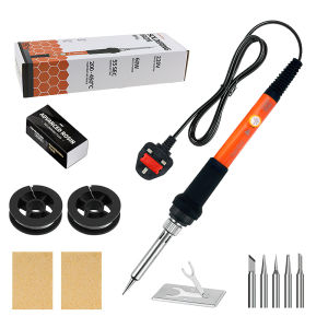 TASKTOOL 60W Wired Soldering Iron Kit 200-450℃ Ceramic Heating Core 220V Welding Repair Tool With 5 Soldering Iron Tips And Accessory Set