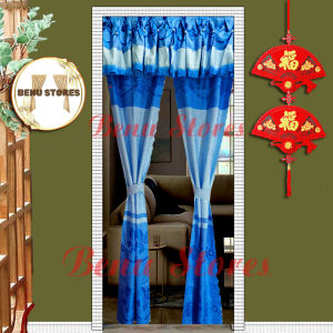 Màn treo cửa gấm xanh dương 05 là ép biên BENU STORES tạo sự đồng bộ đẹp mắt đủ mặt hàng (có nhận may theo yêu cầu) rèm treo cửa