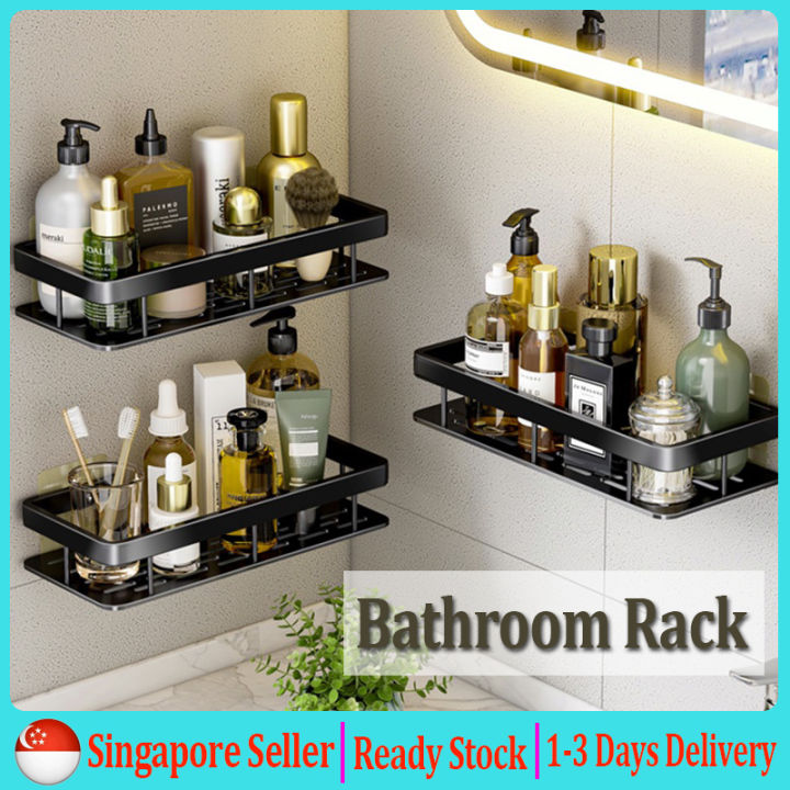 [SG Stock] PunchFree Bathroom Shelf Wall Mounted Bathroom Accessories