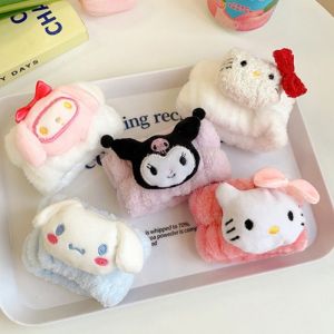 Bộ 2 Băng Đô Rửa Mặt / Cổ Tay / Mặt / Rửa Mặt Sợi Microfiber Mềm Mại Thấm Hút Tốt In Hình Sanrio Melody Kuromi