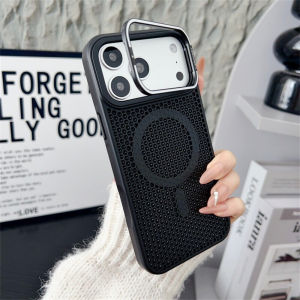 Camera Mount Grid Mesh Cooling For Magsafe Phone Case For iPhone 14 15 16 17 Pro Max Plus 13 12 Wireless Charge Breathable Cover