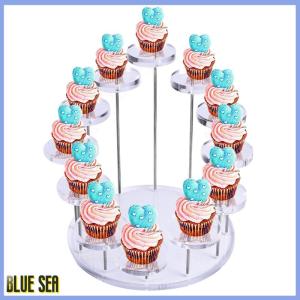 Bluesea Cupcake Stand Acrylic Display Stand for Jewelry Cake Dessert Rack Party Decor