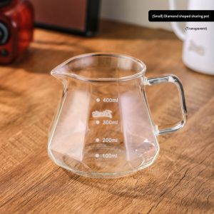 BINCOO Coffee Dripper Set Coffee Filter Pot Set with Scale Coffee Sharing Pot High Temperature Resistant Glass Coffee Pot for Household and Office 400ML/600ML
