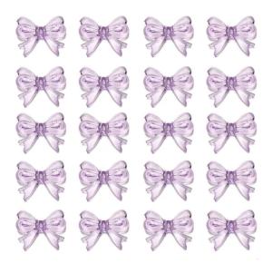20 Pack Creative Clear Bowknot Beads Embellishments Accessories for Designers and Craft Enthusiasts